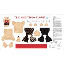 Quilting Treasures Teaching Teddy Puppet Cut and Stuff ONLINE PURCHASE ONLY