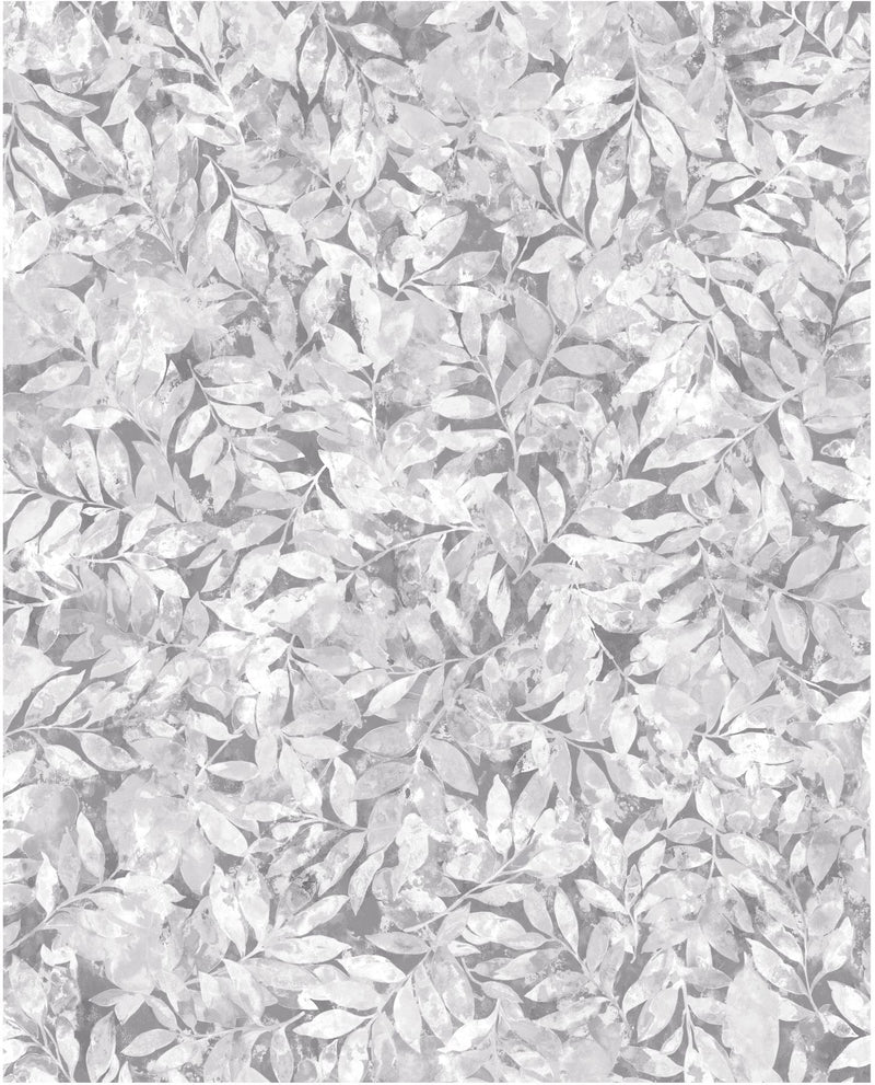 Oasis Fabrics Natures Palette Leaf Tonal Grey Fabric