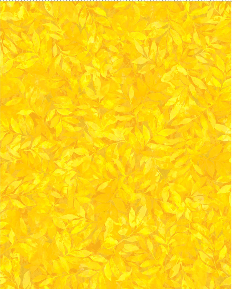 Oasis Fabrics Natures Palette Leaf Tonal Yellow Fabric