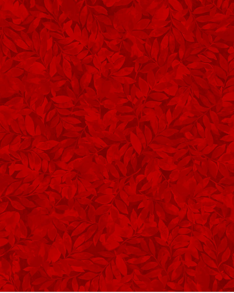 Oasis Fabrics Natures Palette Leaf Tonal Red Fabric