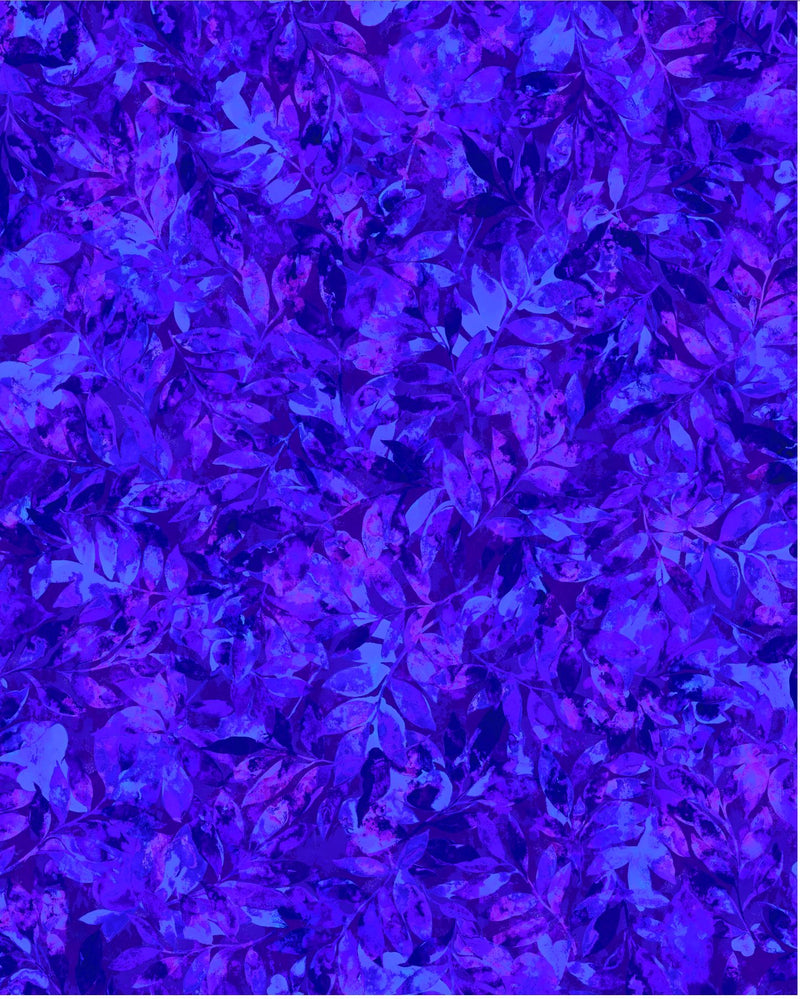 Oasis Fabrics Natures Palette Leaf Tonal Purple Fabric