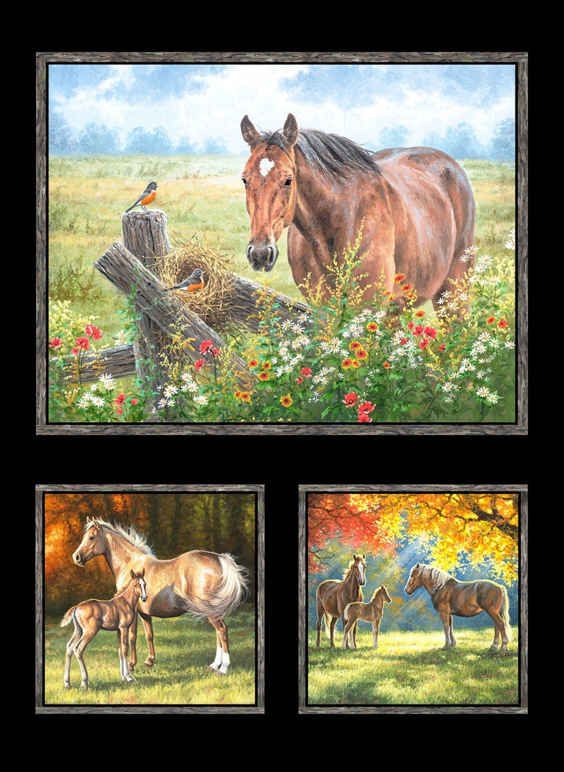P & B Textiles Pastoral Song Horse Panel PAS004085MU