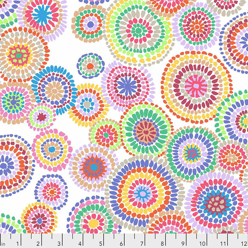 Mosaic Circles Color White PWGP176.White  Kaffe Fassett Collective