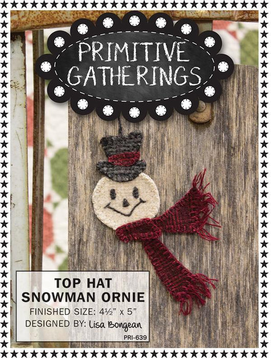 Primitive Gatherings Top Hat Snowman Ornie