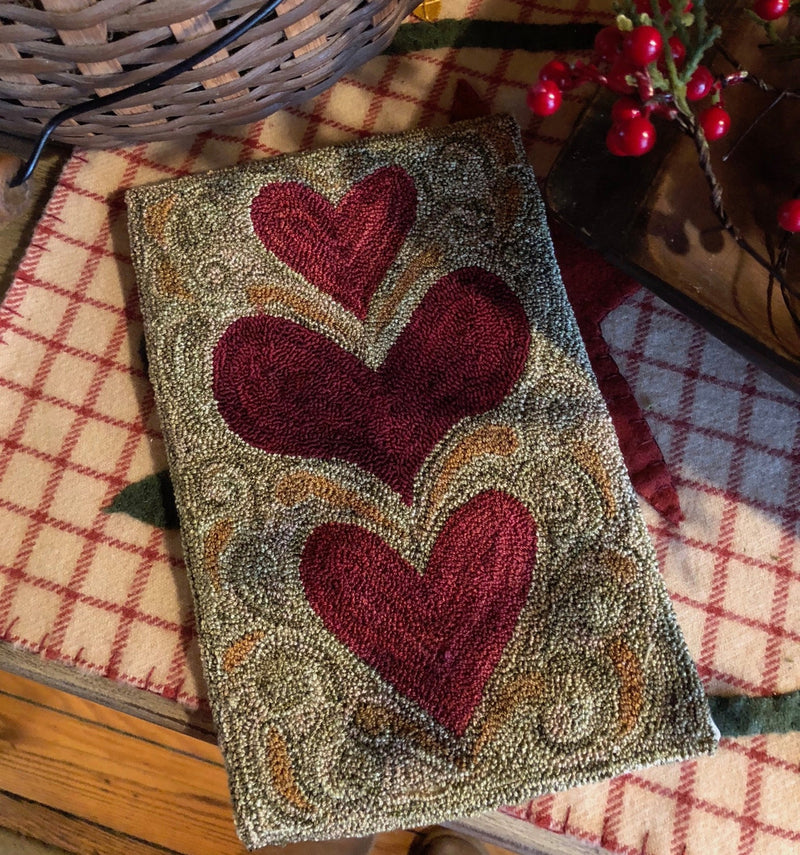 The Old Tattered Flag Wonky Hearts Punch Needle Embroidery Pattern