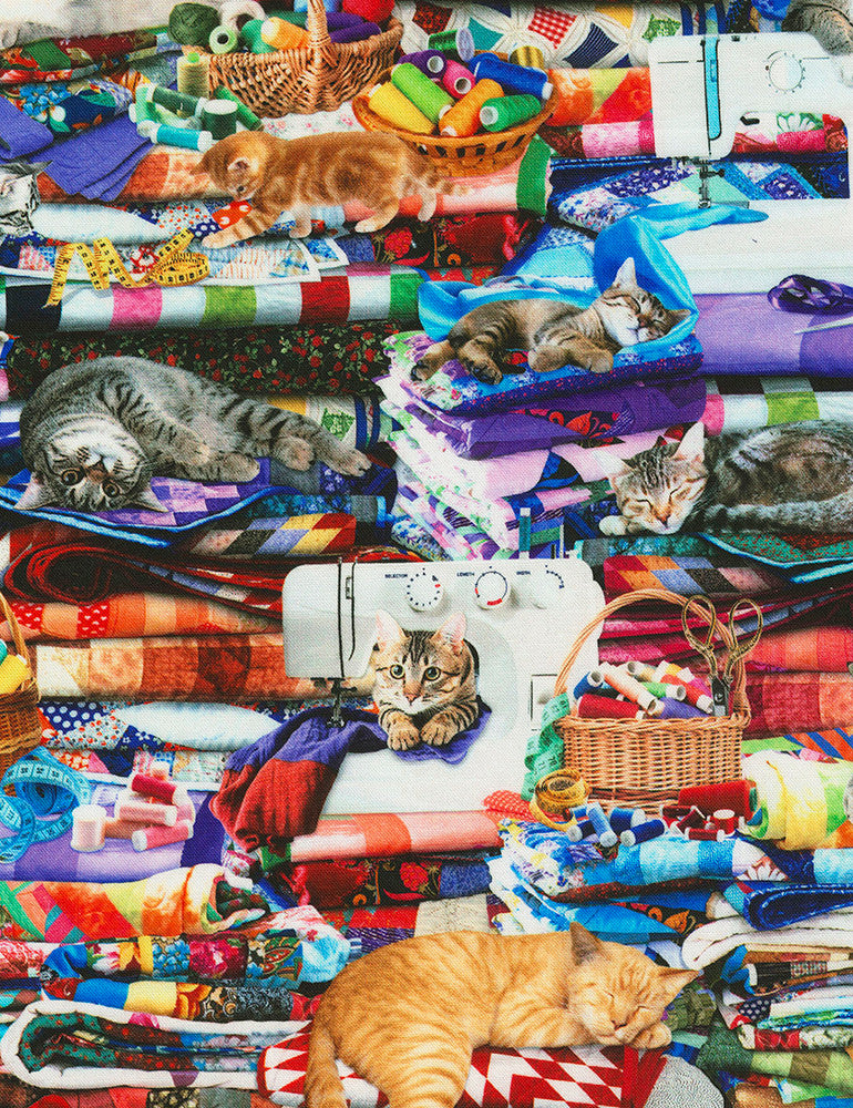 Timeless Treasures Cats On Quilts CD-6878